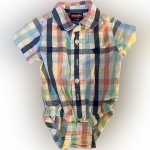 Plaid button up shirts, 0-3 mos